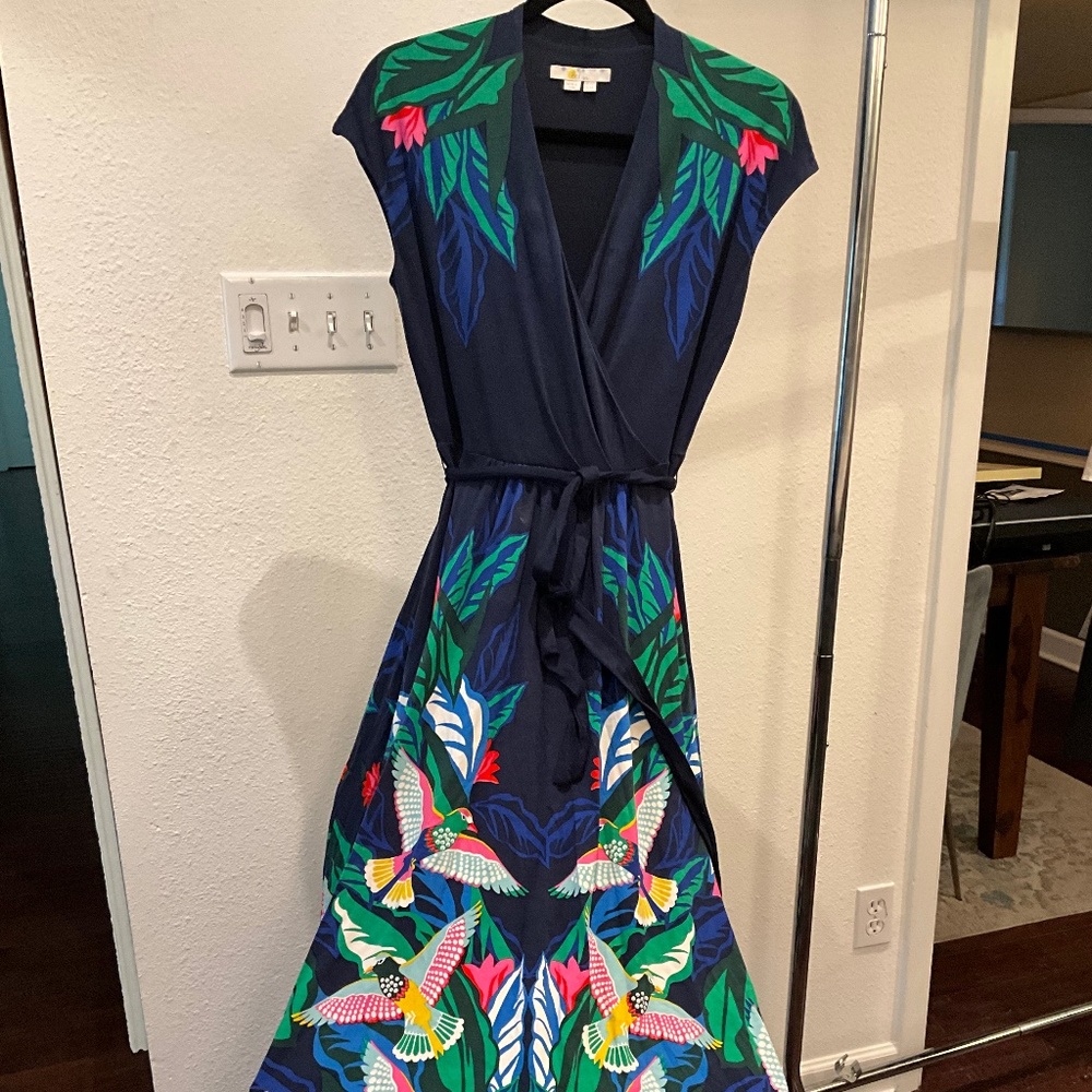 Boden Colorful tropical flower dress Size 6